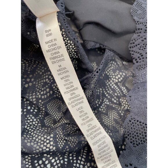 Rhonda Shear 2 Pack Lace Body Bra Size Medium Floral Black White Intimate 544.6 - Picture 6 of 9